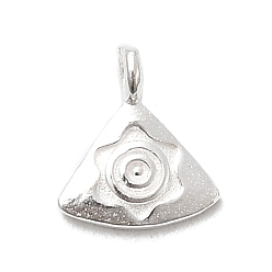 Треугольник 925 серебряные шармы, с печатью 925, серебряный цвет гальваническим, треугольные, 9x8x1 мм, отверстие : 1.4 мм
