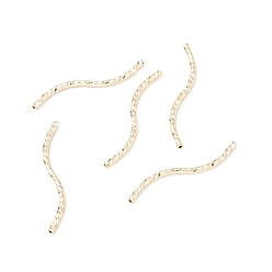 Золотой Латунная изогнутая трубчатая бусина с покрытием стойки, без кадмия и без свинца, долговечный, золотые, 30x1.5 мм, отверстие : 0.9 мм