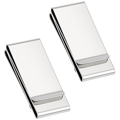 Нержавеющая Сталь Цвет 2шт. зажимы для денег из нержавеющей стали, прямоугольные, цвет нержавеющей стали, 60x25.5x12 мм