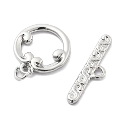 Платина Латуни Переключить застежками, без кадмия, без никеля и без свинца, кольцо, платина, Кольцо: 18x13.5x1.5 mm, отверстия: 1.6 мм; бар: 21x5x1.5 мм, отверстие : 1.6 мм