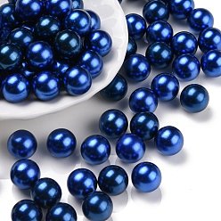 Морской Синий Пластиковые бусины abs, имитации жемчуга, без отверстия , круглые, Marine Blue, 10 мм