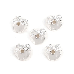 Серебро Латунные бусины, самородок, серебряные, 5x8x8.5 мм, отверстие : 1.4 мм