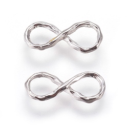 Платина Соединители латунные звенья, бесконечность, платина, 6x14x2 мм, отверстие : 3 мм