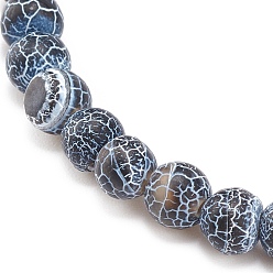 Gray Natural Weathered Agate(Dyed) Round Beaded Stretch Bracelet, Gemstone Jewelry for Women, Gray, Inner Diameter: 2-1/4 inch(5.7cm), Beads: 6mm