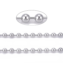 Нержавеющая Сталь Цвет 304 из нержавеющей стальной шарик цепочки, с катушкой, пайки, цвет нержавеющей стали, 8 мм, около 32.8 футов (10 м) / рулон