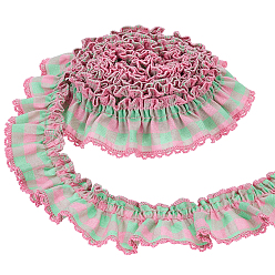 Pink 5mètres de garniture à volants en polyester, pour les vêtements de poupée, accessoires de déguisement lolita, rose, 1-3/8 pouces (36 mm)