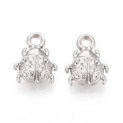 Платина Пластмассовые подвески ccb, Битл, платина, 17x13.2x5.2 мм, отверстие : 3 мм