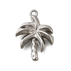 Нержавеющая Сталь Цвет 304 прелести нержавеющей стали, очарование кокосовой пальмы, анти-тускнение, цвет нержавеющей стали, 14.5x10.5x2.5 мм, отверстие : 1 мм