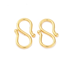 Настоящее золото 18K 304 из нержавеющей стали S-крюк пряжки, для ожерелья, изготовление браслетов, реальный 18 k позолоченный, 12x8.5x1.5 мм