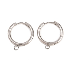 Нержавеющая Сталь Цвет 316 серьги с обручем из нержавеющей стали, с петлей, долговечный, цвет нержавеющей стали, 21x2.5 мм, отверстие : 3 мм, штифты : 1 мм