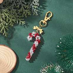 Красный Рождественские украшения в виде стеклянных бусин в виде леденца, с сплава шарнирного когтя омара застежками, красные, 100 мм