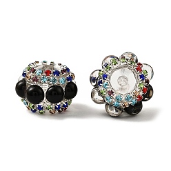 Черный Сверкающие акриловые стразы круглые бусины, cmолой, фокусные бусины для ручек, чёрные, 20x14 мм, отверстие : 2.5 мм