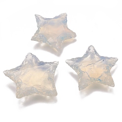 Opalite Perles opalite, pas de trous / non percés, cahoteuse, étoile martelée, 27~33x28.5~35x6~7mm
