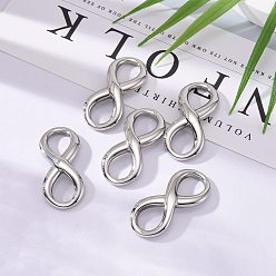 Stainless Steel Color Smooth Surface 304 Stainless Steel Infinity Links connectors, Stainless Steel Color, 39x17x3.5mm, Hole: 13x10mm