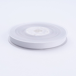Белый Дым Матовая двойная атласная лента, полиэстер атласные ленты, серый, (3/8 дюйм) 9 мм, 100yards / рулон (91.44 м / рулон)