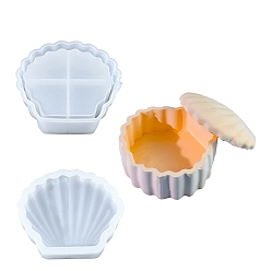 Белый Силиконовые формы для хранения пищевых продуктов своими руками, формы для литья смолы, формы раковины, белые, 159x141x55 мм