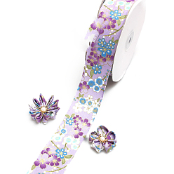 Lilac Cotton Ribbons, Flower, Garment Accessories, Lilac, 1-1/8 inch(30mm), about 10 yards/roll