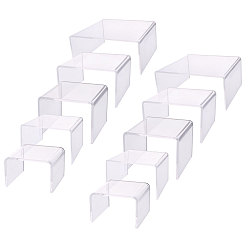 Прозрачный 10 шт. 5 стили прозрачные акриловые подставки для дисплеев, для коллекции игрушек, квадратный, прозрачные, 6~15x6~14.7x4~7.95 см, 2 шт / стиль