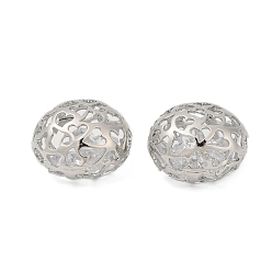 Платинированный Латунь с подвесками из прозрачного кубического циркония, без кадмия, без никеля и без свинца, плоско-круглые, Реальная платина, 25x25x17.5 мм, отверстие : 2.5~3x4~5 мм