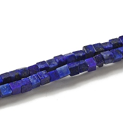 Lapis Lazuli Natural Lapis Lazuli Dyed Beads Strands, Cube, 2~2.5x2.5~3.5x2.5~3mm, Hole: 0.4mm, about 157~165pcs/strand, 14.96~15.75''(38~40cm)