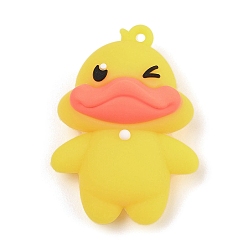 Золотистый ПВХ подвески, утка, золотые, 50x35.5x19.5 мм, отверстие : 2.5 мм