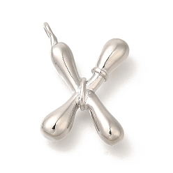 Letter X Стойки обшивки латунные подвески, без кадмия и без свинца, подвески с буквой az~z, Письмо X, 21x15x5 мм, отверстие, 2 мм