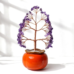 Аметист Натуральные аметистовые чипсы для украшения денежного дерева, украшение домашнего офиса, 95x65x212.2 мм