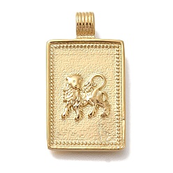 Лео Вакуумное покрытие pvd 304 подвески из нержавеющей стали, прямоугольник с подвеской в виде созвездия, реальный 18 k позолоченный, Лев, 25x14x4 мм, отверстие : 2 мм