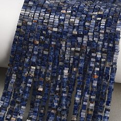 Содалитовое Природный содалит бисер нитей, квадратный, Heishi бусы, 2.5x2.5x1.5 мм, отверстие : 0.7 мм, около 263 шт / нитка, 14.96'' (38 см)