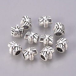 Antique Silver Alloy European Beads, Angel, Large Hole Beads, Cadmium Free & Lead Free, Antique Silver, 10x11x9mm, Hole: 4mm