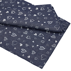 Midnight Blue 1 Yard Cotton Fabrics, Clothing Accessories, Heart Pattern, Midnight Blue, 1860x0.8mm