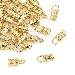 Real 18K Gold Plated SHEGRACE Brass Cord Ends, Column, Cadmium Free & Nickel Free & Lead Free, Real 18K Gold Plated, 10.5x5x4.5mm, Hole: 3mm, Inner Diameter: 2.9mm