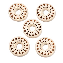 Цвет Древесины Деревянные хрустальные шары, подставка для хрустального шара, опустошить, плоско-круглые, деревесиные, 35x5 мм, отверстие : 10 мм