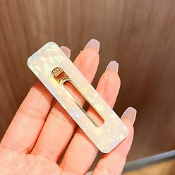 Снежный Заколки для волос из кожи аллигатора, аксессуары для волос для женщин и девочек, прямоугольные, снег, 66 мм