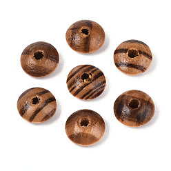 Шоколадный Бусы из сосны, неокрашенными, рондель, цвет шоколада, 12~12.5x5.5~6 мм, отверстие : 2~3 мм