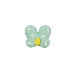 Light Green Butterfly Food Grade Eco-Friendly Silicone Focal Beads, Light Green, 23x25mm