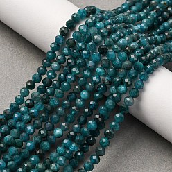 Апатит Природного апатита нитей бисера, граненые, круглые, 4 мм, отверстие : 0.8 мм, около 97~103 шт / нитка, 38~39 см