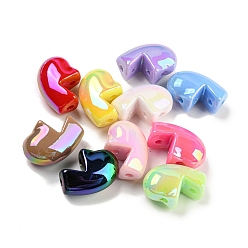 (52) Непрозрачная лаванда Непрозрачные переливающиеся акриловые бусины с УФ-покрытием, разбитое сердце(слева), разноцветные, 22.5x16x10 мм, отверстие : 2 мм