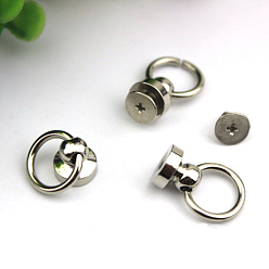Платина Завинчивающаяся кнопка с круглой головкой из сплава, с винтом, кнопки шпильки заклепки для чехла для телефона своими руками, поделки из кожи, платина, 2x1 см, Внутренний диаметр: 1 cm
