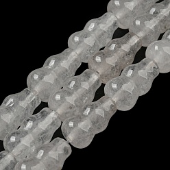 Quartz Crystal Natural Quartz Crystal Beads Strands, Rock Crystal Beads, Gourd, 13.5~14.5x8~8.5mm, Hole: 1mm, about 26pcs/strand, 14.96''(38cm)