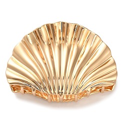Золотой Сплав клипы коготь волос, формы раковины, аксессуары для волос для женщин и девочек, золотые, 64x95x40.5 мм