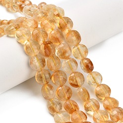 Цитрин Нагретые нити из натуральных цитриновых бусин, плоско-круглые, граненые, 8x5.5 мм, отверстие : 0.9 мм, около 49 шт / нитка, 15.35'' (39 см)
