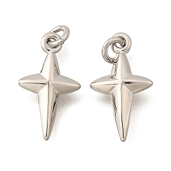 Платина Латунные подвески, крест прелести, стойки покрытие, прочное покрытие, без кадмия и без свинца, с целью перехода в кольце, платина, 14.5x8x2.5 мм, отверстие : 2 мм