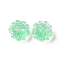 Medium Sea Green Transparent Spray Painted Glass Beads, Sunflower, Medium Sea Green, 15x10mm, Hole: 1.2mm