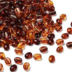 Седло Коричневый Прозрачные акриловые бусины, кофейный боб, золотой металл обвитыми, седло коричневый, 10.5x8x4.5~5 мм, отверстие : 1.2 мм, Около 1851~1900 шт / 500 г