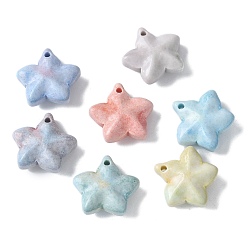 (52) Непрозрачная лаванда Натуральные радужные агатовые подвески из алашана, окрашенные, звезды прелести, разноцветные, 13~13.5x14~14.5x5~5.5 мм, отверстие : 1.2 мм