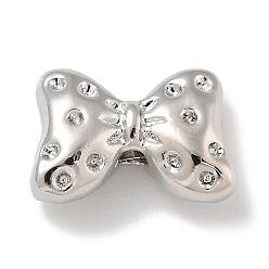 Платина Латунные бусины, бантом, платина, 10x14.5x5 мм, отверстие : 2 мм