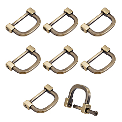 Античная Бронза 8 шт. D-образные застежки из цинкового сплава, аксессуары для сумок, античная бронза, 24x37x6 мм, внутренний диаметр: 24.5x16 мм