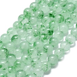 Светло-зеленый Натуральный Malaysia нефритовые бусы пряди, окрашенная и подогревом, круглые, светло-зеленый, 8~8.5 мм, отверстие : 1.2 мм, около 48 шт / нитка, 14.96 дюйм (38 см)