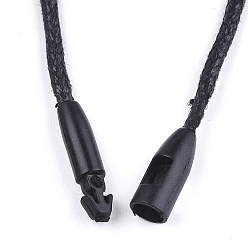 Black Waxed Cord with Seal Tag, Plastic Hang Tag Fasteners, Black, 205x2mm, Seal Tag: 15x3.5mm and 11x5x4mm, about 1000pcs/bag